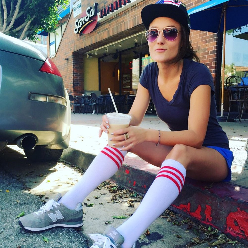 White/Red Tube Socks